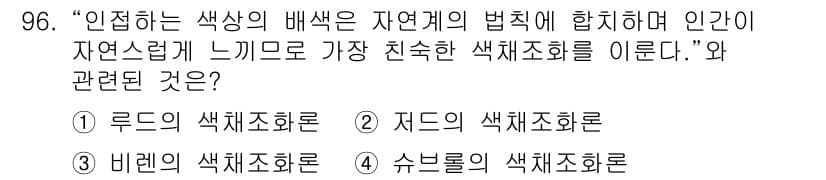 컬러리스트기사 2022년 96번 - 정답과 핵심 포인트를 검수 중인 기출문제