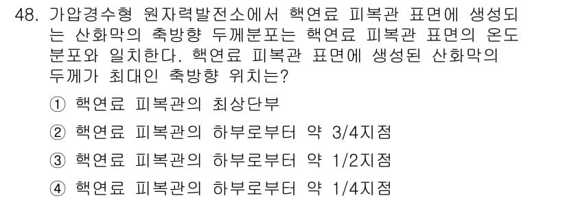 원자력기사 2022년 48번 - 정답과 핵심 포인트를 검수 중인 기출문제