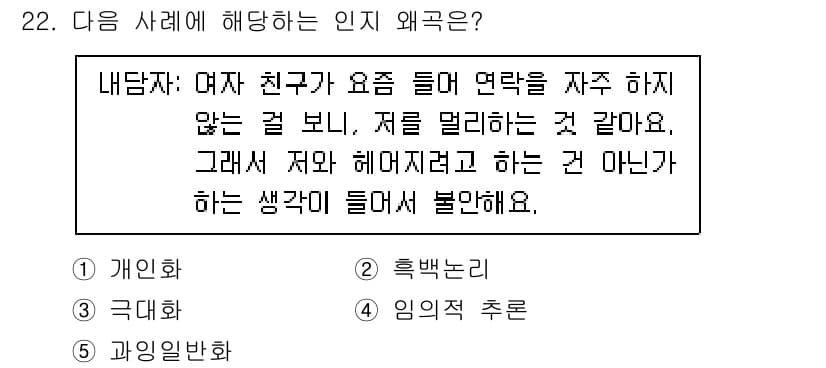 청소년상담사_2급(1교시)(구) 2022년 22번 - 정답과 핵심 포인트를 검수 중인 기출문제