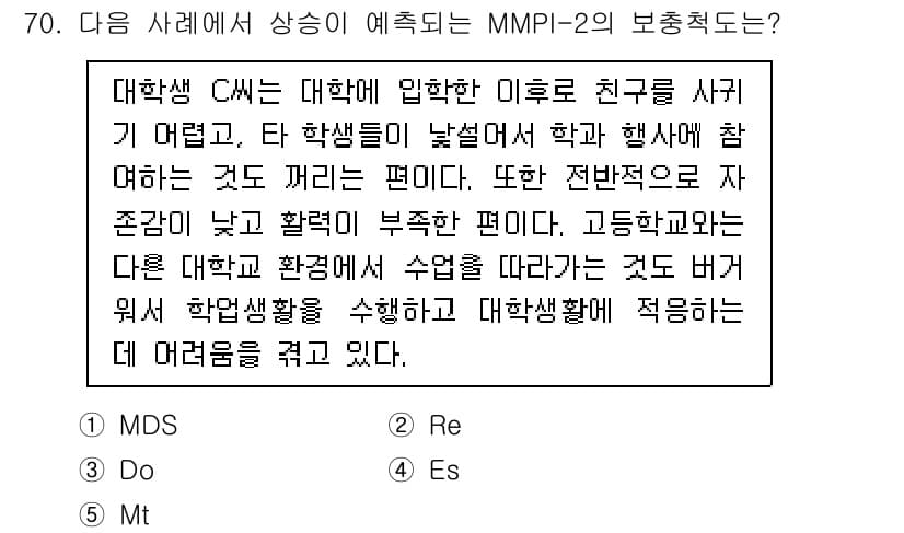 청소년상담사_2급(1교시)(구) 2022년 70번 - 정답과 핵심 포인트를 검수 중인 기출문제