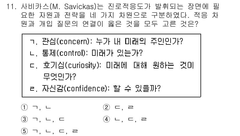 청소년상담사_2급(2교시) 2022년 11번 - 정답과 핵심 포인트를 검수 중인 기출문제