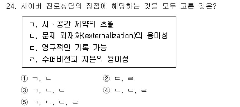 청소년상담사_2급(2교시) 2022년 24번 - 정답과 핵심 포인트를 검수 중인 기출문제