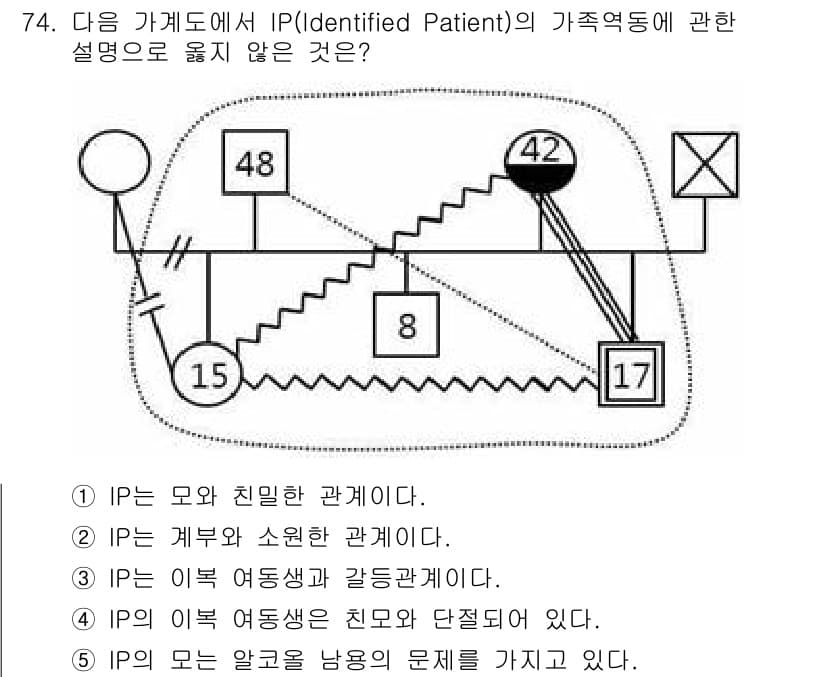청소년상담사_2급(2교시) 2022년 74번 - IP는 가족 내 소통과 관계에서 중재자의 역할을 할 수 없기 때문에, 가... 에 관한 핵심 기출문제
