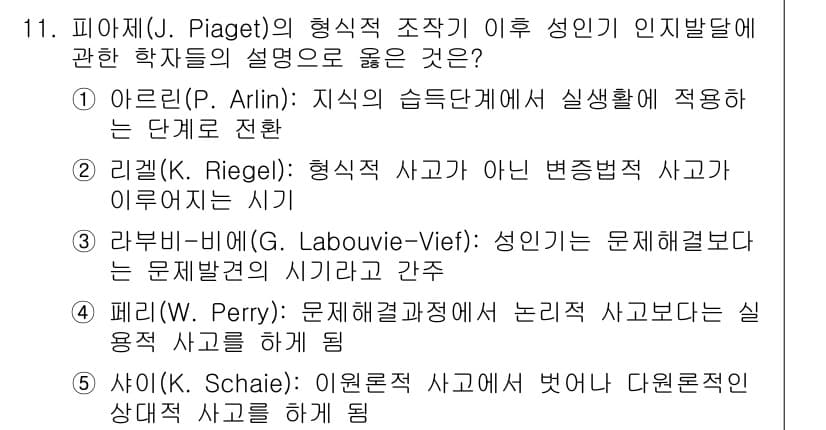 청소년상담사_3급(1교시) 2022년 11번 - 정답과 핵심 포인트를 검수 중인 기출문제