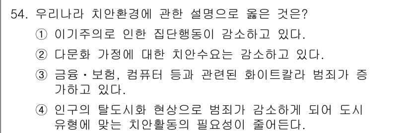 경비지도사_1차(법학개론,민간경비론) 2022년 54번 - 정답과 핵심 포인트를 검수 중인 기출문제