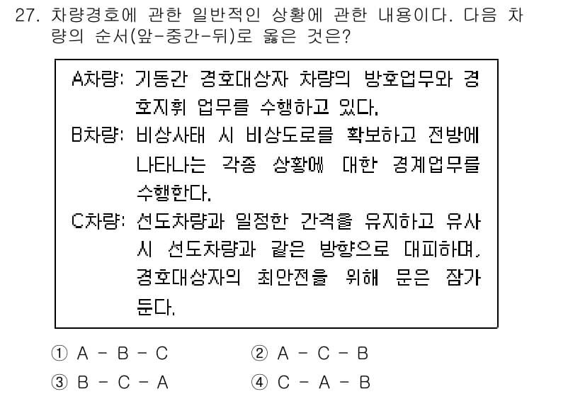 경비지도사_2차(경호학) 2022년 27번 - 정답과 핵심 포인트를 검수 중인 기출문제