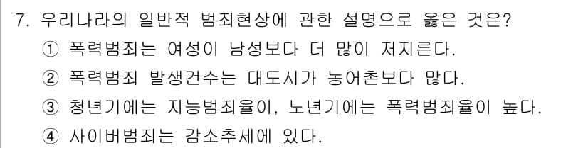 경비지도사_2차(범죄학) 2022년 7번 - 정답과 핵심 포인트를 검수 중인 기출문제