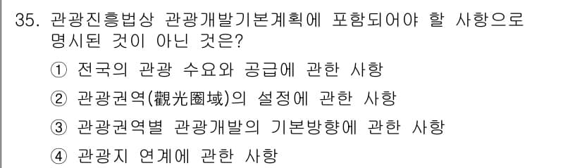 국내여행안내사_1차 2022년 35번 - 정답과 핵심 포인트를 검수 중인 기출문제