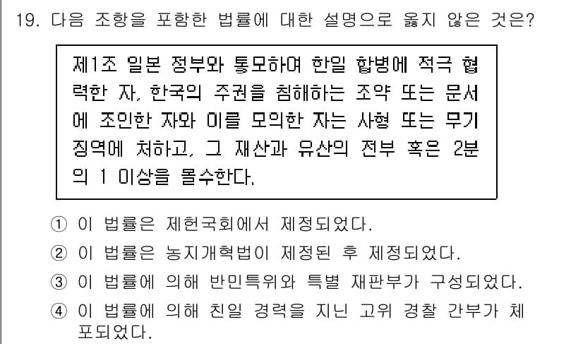 9급_지방직_공무원_한국사 2022년 19번 - 정답과 핵심 포인트를 검수 중인 기출문제