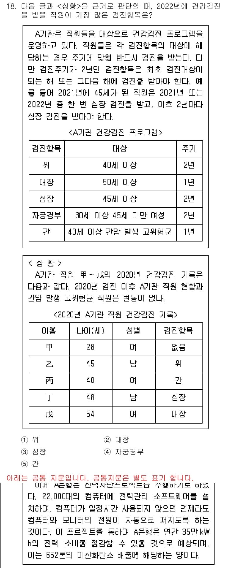 PSAT_상황판단 2022년 18번 - 정답과 핵심 포인트를 검수 중인 기출문제