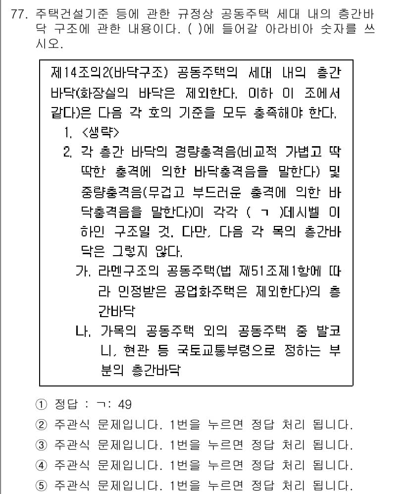 주택관리사보_2차 2022년 77번 - 정답과 핵심 포인트를 검수 중인 기출문제