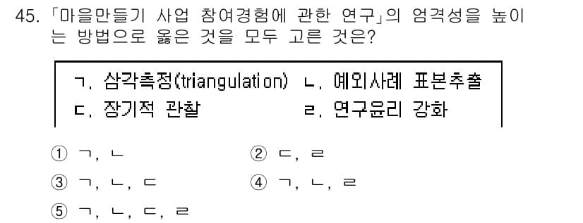 사회복지사_1급(1교시) 2023년 45번 - 정답과 핵심 포인트를 검수 중인 기출문제