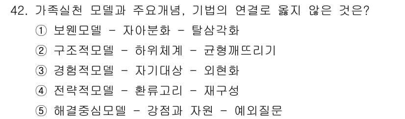사회복지사_1급(2교시)(구) 2023년 42번 - 정답과 핵심 포인트를 검수 중인 기출문제