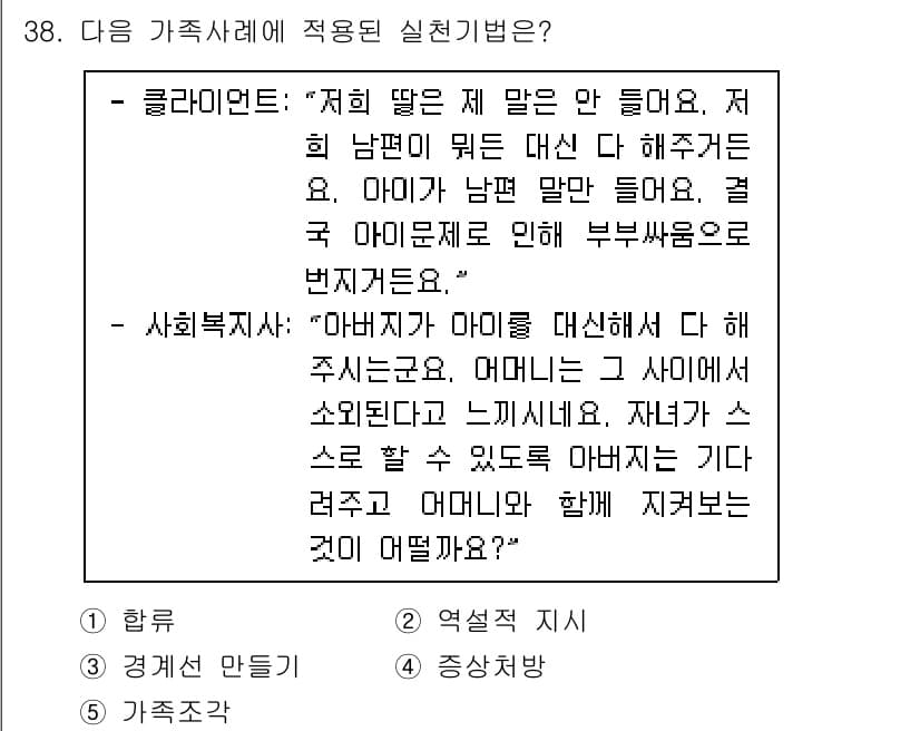 사회복지사_1급(2교시) 2023년 38번 - 정답과 핵심 포인트를 검수 중인 기출문제