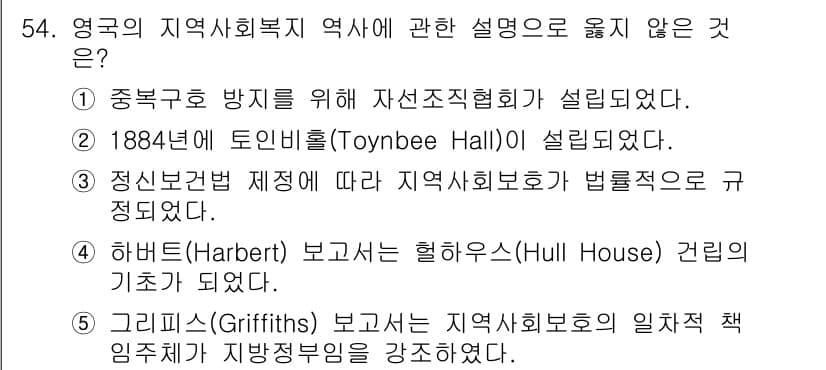 사회복지사_1급(2교시) 2023년 54번 - 정답과 핵심 포인트를 검수 중인 기출문제