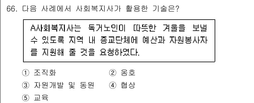 사회복지사_1급(2교시) 2023년 66번 - 정답과 핵심 포인트를 검수 중인 기출문제