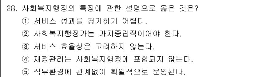 사회복지사_1급(3교시) 2023년 28번 - 정답과 핵심 포인트를 검수 중인 기출문제