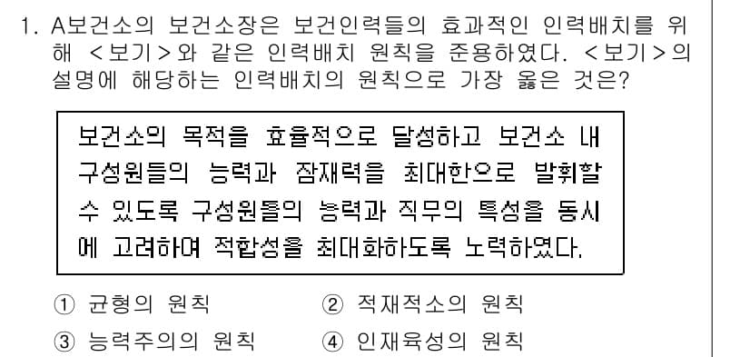 9급_지방직_공무원_서울시_간호관리(8급) 2022년 1번 - 정답과 핵심 포인트를 검수 중인 기출문제
