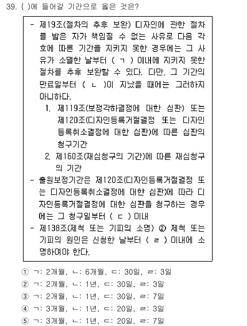 변리사_1차(1교시) 2023년 41번 - 먼저 문제의 핵심 조건과 판단 기준을 차례대로 정리해야 합니다. 제시된 ... 에 관한 핵심 기출문제