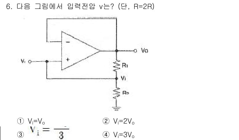 방송통신기사(구) 2019년 6번 - 주어진 회로는 비선형 회로의 동작을 설명하는 Op-Amp 회로입니다. O... 에 관한 핵심 기출문제