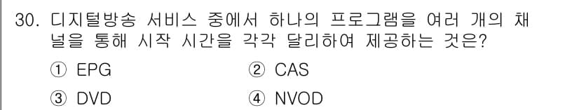 방송통신기사 2019년 30번 - 정답과 핵심 포인트를 검수 중인 기출문제