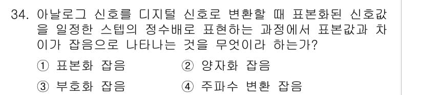 방송통신산업기사(구) 2015년 34번 - 정답과 핵심 포인트를 검수 중인 기출문제