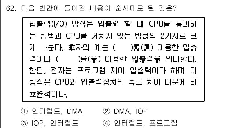 방송통신산업기사(구) 2015년 62번 - 정답과 핵심 포인트를 검수 중인 기출문제