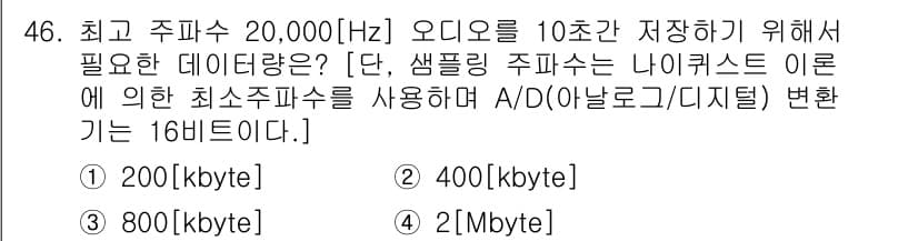 방송통신산업기사(구) 2016년 46번 - 정답과 핵심 포인트를 검수 중인 기출문제