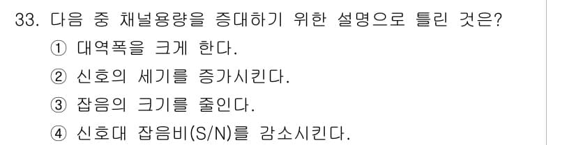 방송통신산업기사(구) 2019년 33번 - 정답과 핵심 포인트를 검수 중인 기출문제