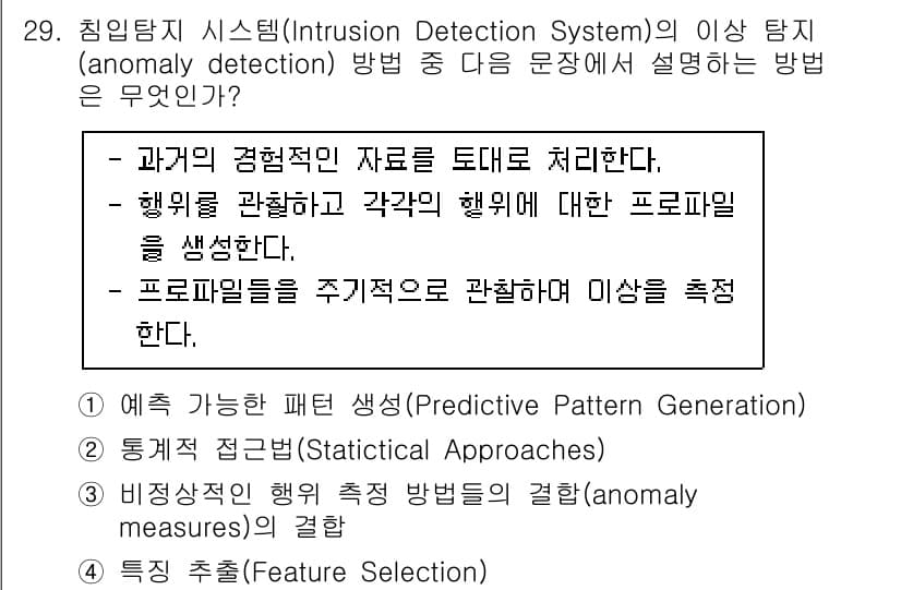 정보보안기사 2022년 29번 - 정답과 핵심 포인트를 검수 중인 기출문제