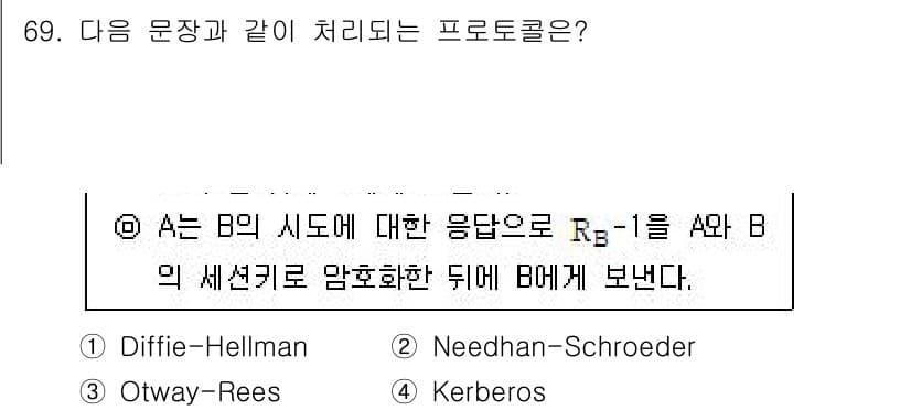 정보보안기사 2022년 69번 - 정답과 핵심 포인트를 검수 중인 기출문제