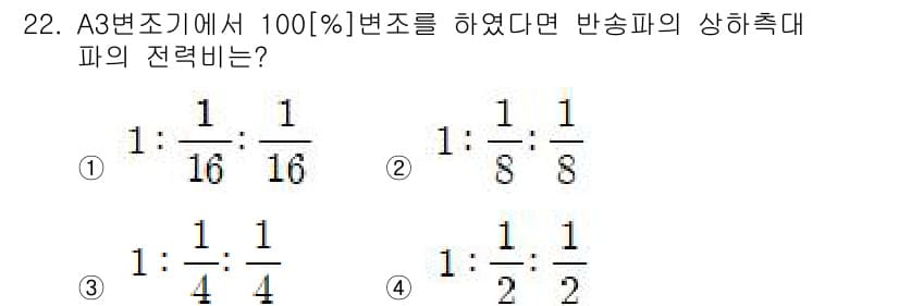 육상무선통신사 2020년 22번 - 정답과 핵심 포인트를 검수 중인 기출문제
