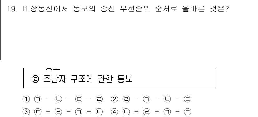 육상무선통신사 2019년 19번 - 정답과 핵심 포인트를 검수 중인 기출문제