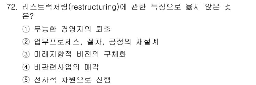 경영지도사_1차_2교시(구) 2023년 72번 - 정답과 핵심 포인트를 검수 중인 기출문제