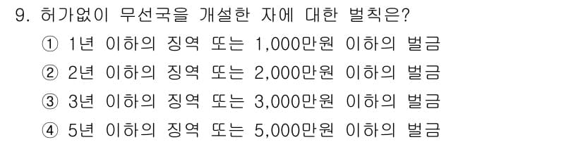 육상무선통신사 2018년 9번 - 정답과 핵심 포인트를 검수 중인 기출문제