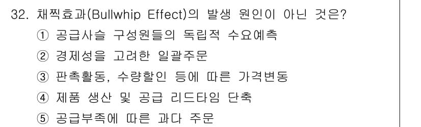 물류관리사_1교시 2023년 32번 - 정답과 핵심 포인트를 검수 중인 기출문제