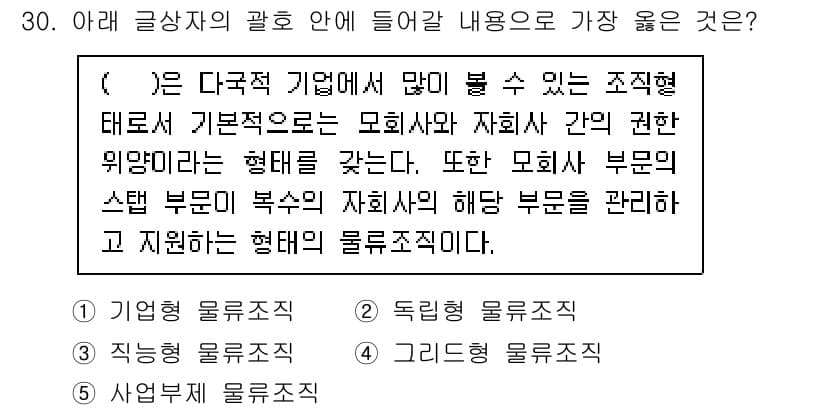 유통관리사_1급 2023년 30번 - 정답과 핵심 포인트를 검수 중인 기출문제