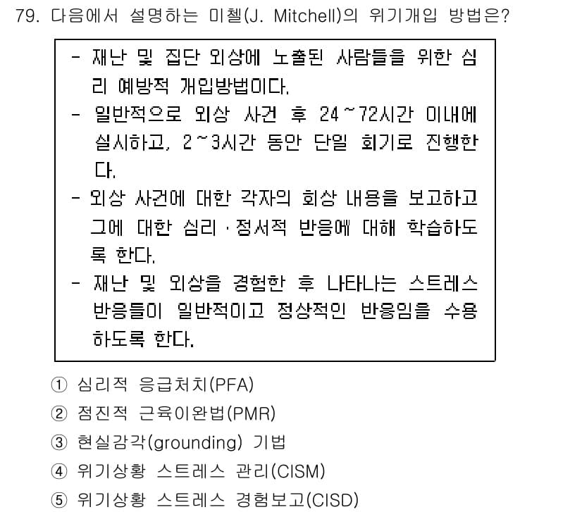 청소년상담사_1급(2교시) 2023년 79번 - 정답과 핵심 포인트를 검수 중인 기출문제