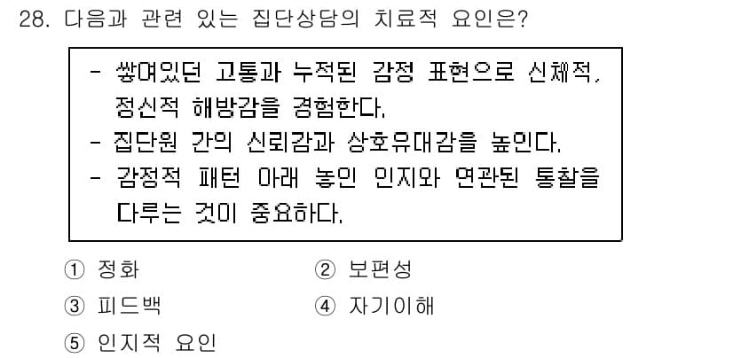 청소년상담사_2급(2교시) 2023년 28번 - 정답과 핵심 포인트를 검수 중인 기출문제