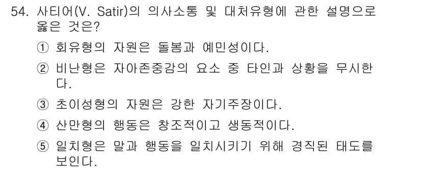 청소년상담사_2급(2교시) 2023년 54번 - 정답과 핵심 포인트를 검수 중인 기출문제