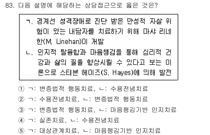 청소년상담사_3급(1교시)(구) 2023년 83번 - 정답과 핵심 포인트를 검수 중인 기출문제