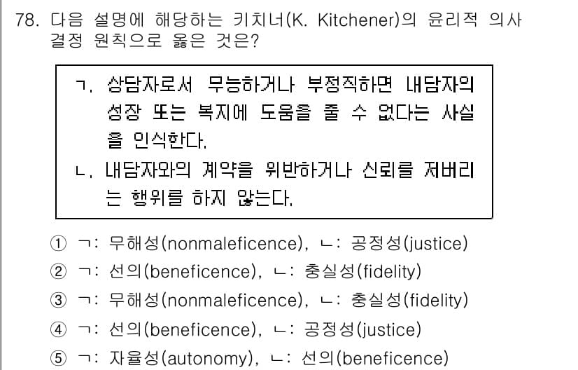 청소년상담사_3급(1교시) 2023년 78번 - 정답과 핵심 포인트를 검수 중인 기출문제