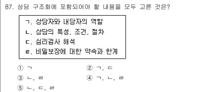 청소년상담사_3급(1교시) 2023년 87번 - 정답과 핵심 포인트를 검수 중인 기출문제