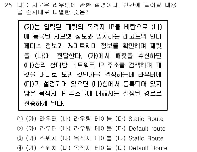 정보보안기사 2020년 25번 - 정답과 핵심 포인트를 검수 중인 기출문제