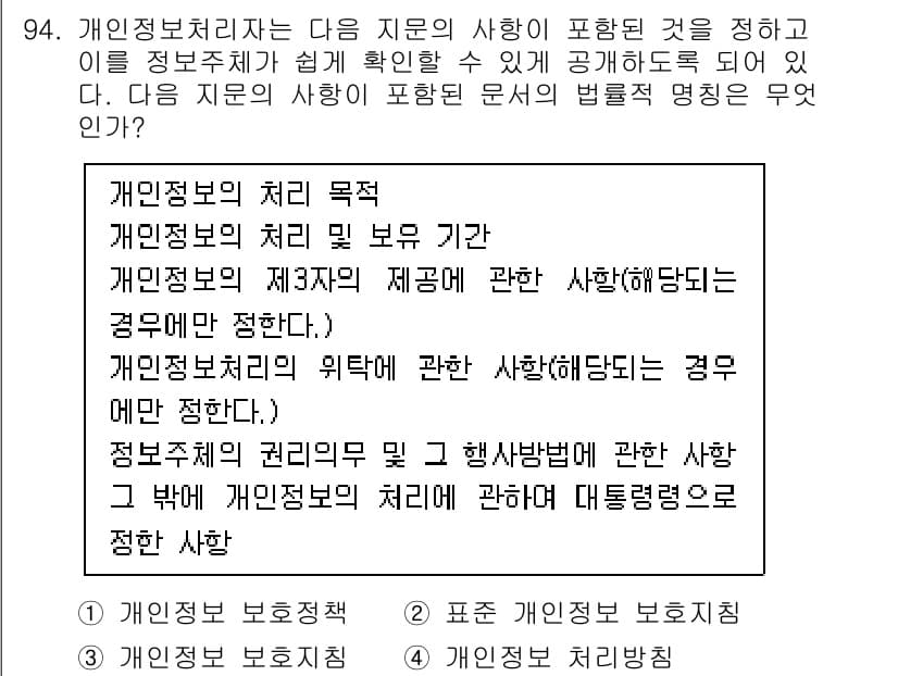 정보보안기사 2020년 94번 - 정답과 핵심 포인트를 검수 중인 기출문제