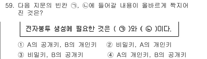 정보보안기사 2021년 59번 - 정답과 핵심 포인트를 검수 중인 기출문제