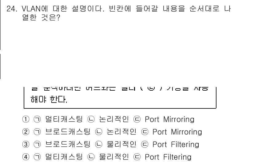 정보보안기사 2019년 24번 - 정답과 핵심 포인트를 검수 중인 기출문제