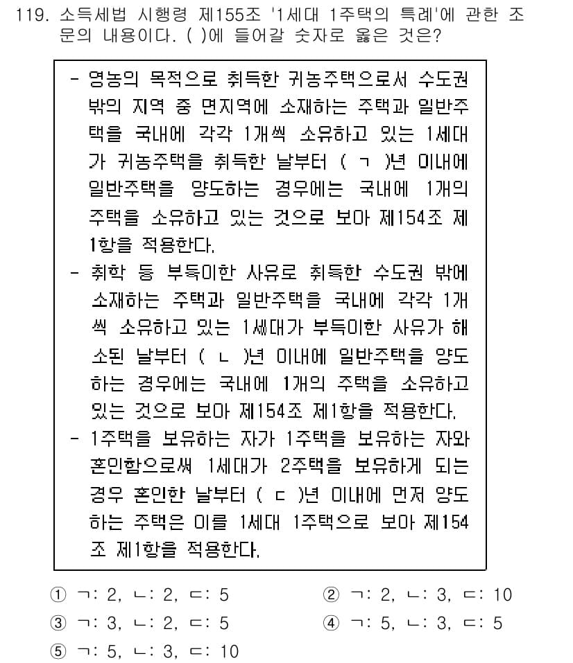 공인중개사_2차 2022년 119번 - 정답이 4번인 이유는, 제15조 1항에 따라 주택의 특성에 대해 거래를 ... 에 관한 핵심 기출문제