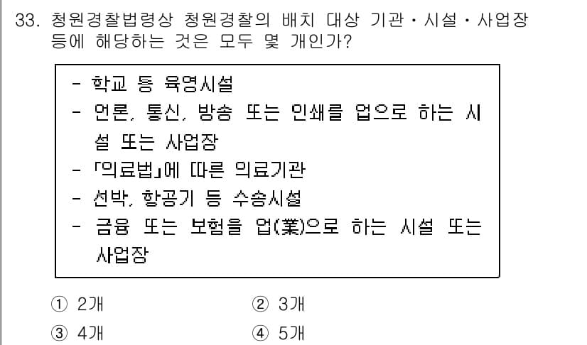경비지도사_2차(경비업법) 2023년 33번 - 정답과 핵심 포인트를 검수 중인 기출문제