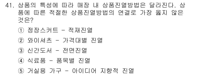 유통관리사_3급 2023년 41번 - 정답과 핵심 포인트를 검수 중인 기출문제